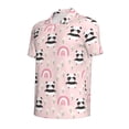 thumbnail image 2 of Vsdgher Cute Cartoon Panda Print Men's Short Sleeve Stretch Polo Shirt, Moisture-Wicking Performance Polo Shirt, 2 of 8