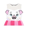 thumbnail image 6 of Sunny Fashion Girls Dress Piggy Pink Mesh Gradient Tulle 3D Floral Halloween Cosplay 6 Years, 6 of 7