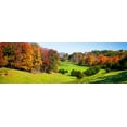 thumbnail image 2 of Hausenflock, Alan 32x13 Gold Ornate Wood Framed with Double Matting Museum Art Print Titled - Rolling Autumn Hills I, 2 of 4