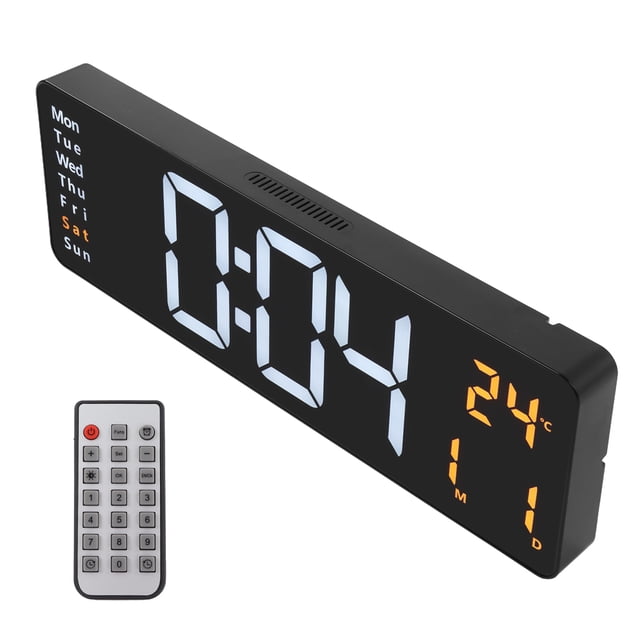 Wall Mounted Clock, LED Digital Clock Adjustable Brightness Temp Date Display Multifunction Large Screen Countdown Function With Alarm For Living Room