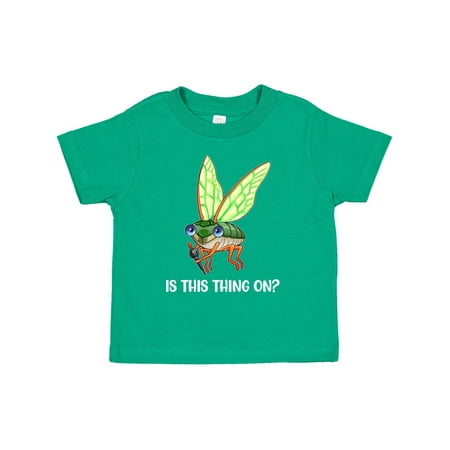 

Inktastic Is This Thing On Cute Cicada with Microphone Gift Toddler Boy or Toddler Girl T-Shirt
