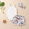 thumbnail image 4 of Douhoow Baby Girls Independence Day Set, Sleeveless Letters Romper Flower Print Shorts, 4 of 8
