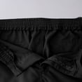 thumbnail image 7 of Amzcrzy Cargo Shorts for Men with Button Pockets Oversized Staight Leg Summer Workout Shorts Lightweight Elastic Waist Knee Length Hiking Shorts Casual Solid Color Outdoor Mens Shorts Black L, 7 of 7
