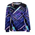 thumbnail image 7 of Geometric Lattice Women's Floral Printed Sweatshirt Long Sleeve Crewneck Casual Loose Vintage Graphic Pullover Tops, 7 of 7