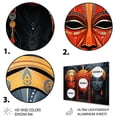 thumbnail image 3 of Designart "Vibrant Red African Masks II" African Tribes Metal Art Print, 3 of 5