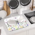 thumbnail image 6 of Watercolor Floral Dish Drying Mat for Kitchen Counter 16x18 Inch Spring Summer Wild Flower Butterfly Absorbent Reversible Microfiber Dish Drainer Rack Mats Countertops Protector Mat, 6 of 7