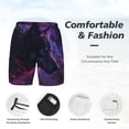 thumbnail image 3 of Honeii Galactic Wolf Stare Print Men's Swim Shorts,Mens Swim Trunks,Breathable Mesh Beach Shorts for Swimming,Surfing, and Beach Activities-Medium, 3 of 6