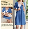 thumbnail image 3 of Avidlove Women Maternity Nursing Nightgown with Button Short Sleeve Nursing Dress for Breastfeeding Labor and Delivery Gown for Hospital S-XXL, 3 of 7