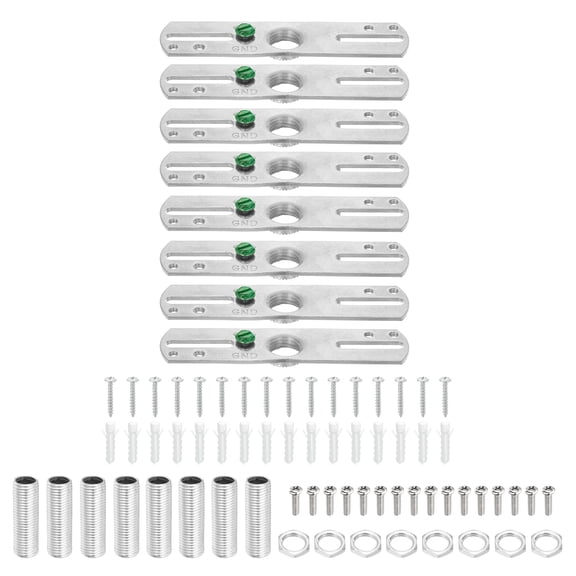 Uxcell 4" Light Crossbar Kit, Light Fixture Mounting Bracket with 1/4IP Tap Center Hole, with Screw Pack 8 Set