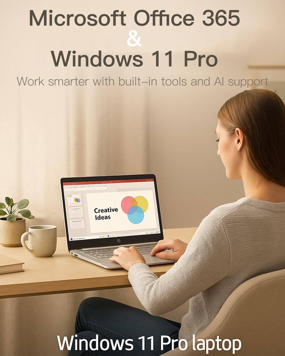 HP 14" Flagship Everyday Laptop Computer, 32G RAM, 128G UFS, 256G SD Card, Intel Quad-Core, Windows 11 Pro, AI-Powered, 1-Y Office 365, For Student & Business