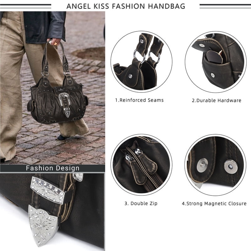 Angel Kiss Hobo Bags for Women Vegan Leather Purses and Handbags Crossbody Purses Ladies Chic Shoulder Bags