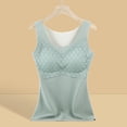 thumbnail image 3 of Lovskoo Women's Winter Thermal Fleece Lined Underwear Tops Sleeveless Cami Tank Top Self-Heating Lace Seamless Fleece Bottoming Cold-Proof Warm Base Layer Vest Green, 3 of 6