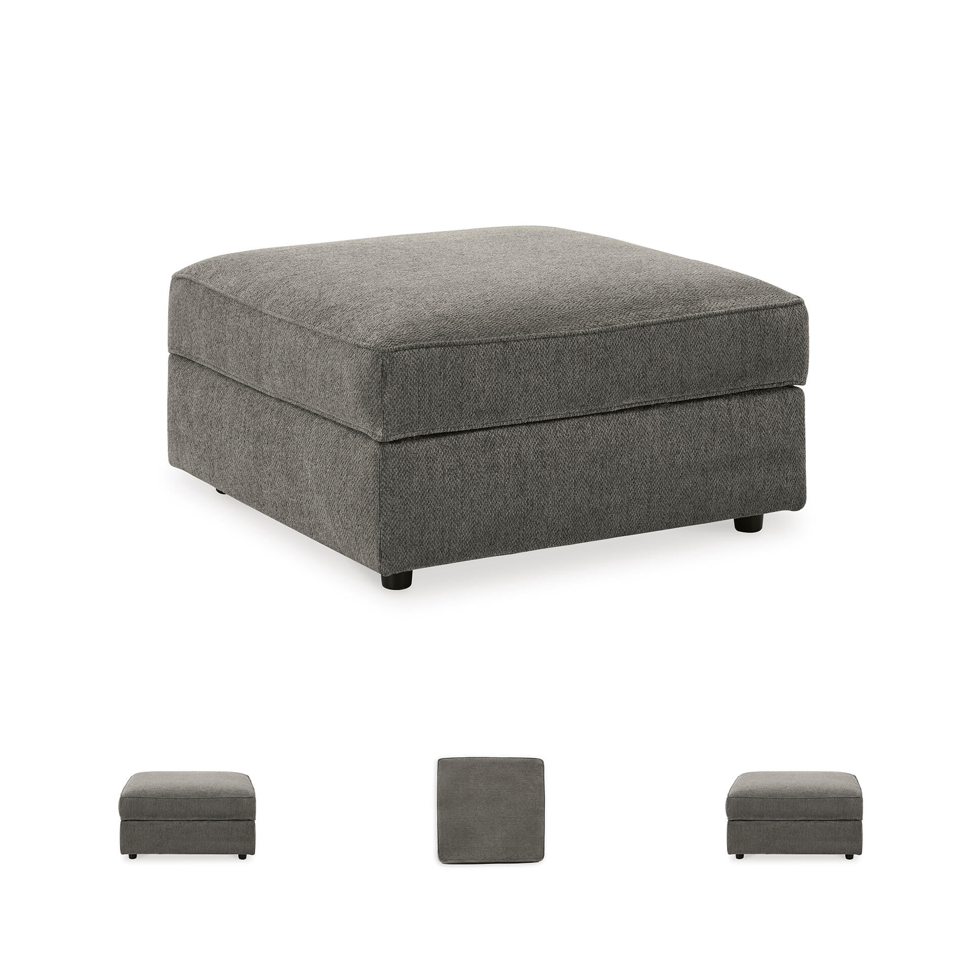 Signature Design by Ashley O’Phannon Storage Ottoman with Reversible Top, Chenille Upholstery, Putty Gray