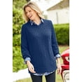 thumbnail image 5 of Woman Within Plus Size Cable Knit V-Neck Pullover Sweater, 5 of 5