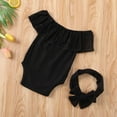 thumbnail image 5 of Sweet Newborn  Baby Girls Lace Clothes Off Shoulder Romper Summer Outfits, 5 of 5