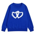 thumbnail image 4 of LIJCC Girls and Boys Crewneck Long Sleeve Pullover Heart Print Sweatshirt Soft Cotton Casual Loose Outwear Tops(Blue,3-4 Years), 4 of 7