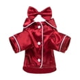thumbnail image 2 of Elegant Purple Satin Pet Sleepwear, Soft Silk-Feel Dog Cat Pajamas with Decorative Bow Headband, Lightweight Cute Dress-Up Outfit Ideal for Daily Rest, Party and Pet Photography, M, 2 of 7