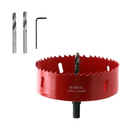 

LC LICTOP 1Pcs M42 Bi-Metal Hole Saw with Center Drill 115mm/4.53 HSS Bi-Metal Cutter Hole Opener for Drilling Wood