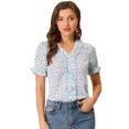 thumbnail image 1 of INSPIRE CHIC Women's Cherry Print Ruffle V Neck Short Sleeve Summer Blouses 2 L, 1 of 5