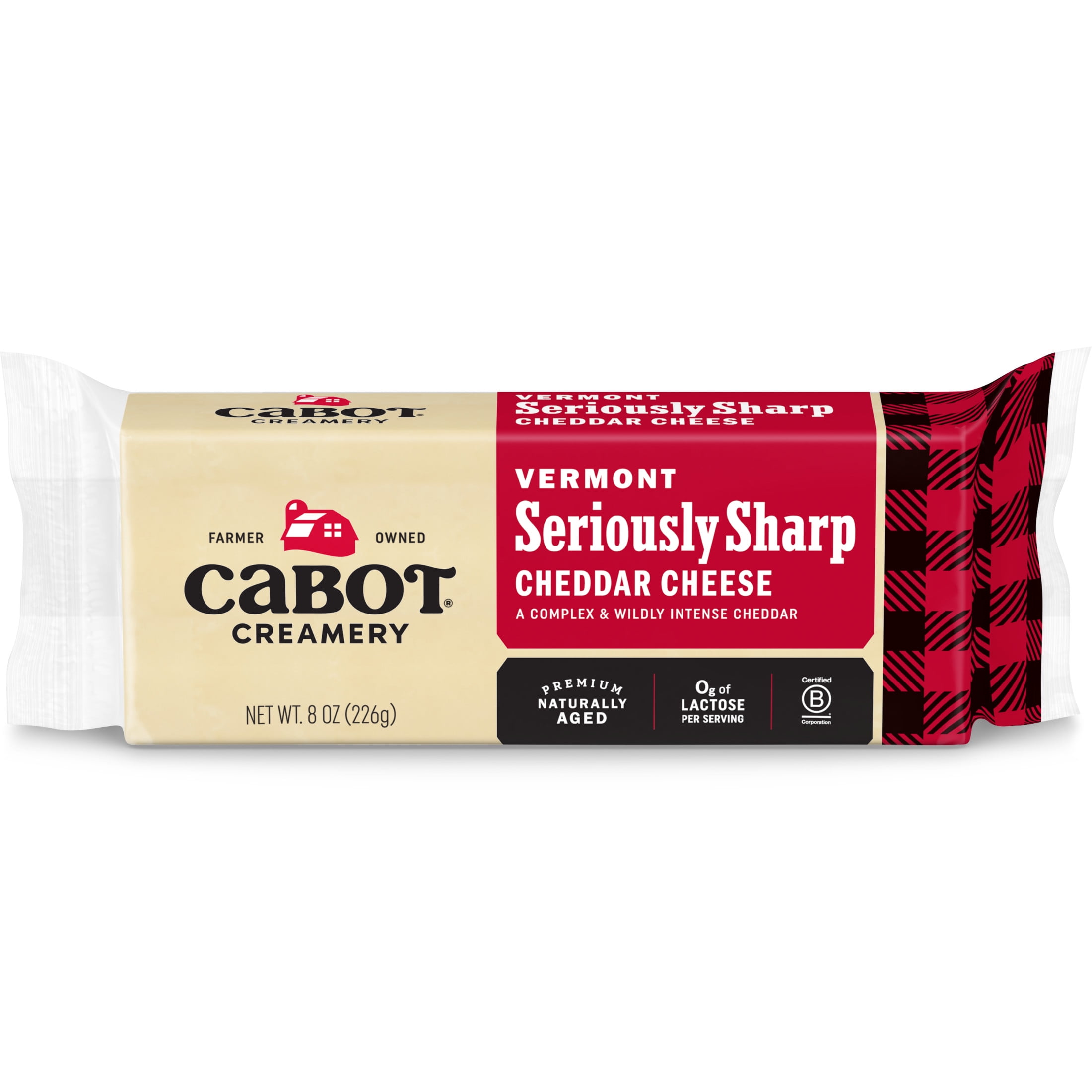 Cabot Creamery Seriously Sharp Cheddar Cheese Block 8 oz (Refrigerated)