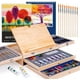 thumbnail image 1 of Set de arte profesional Juego de pintura de 85 piezas de lujo de madera para manualidades, kit de pintura de dibujo con caballete y 2 almohadillas de dibujo, 1 of 9