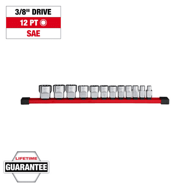 Milwaukee Tool 12pc 3/8 inch Drive 12-Point SAE Socket Set