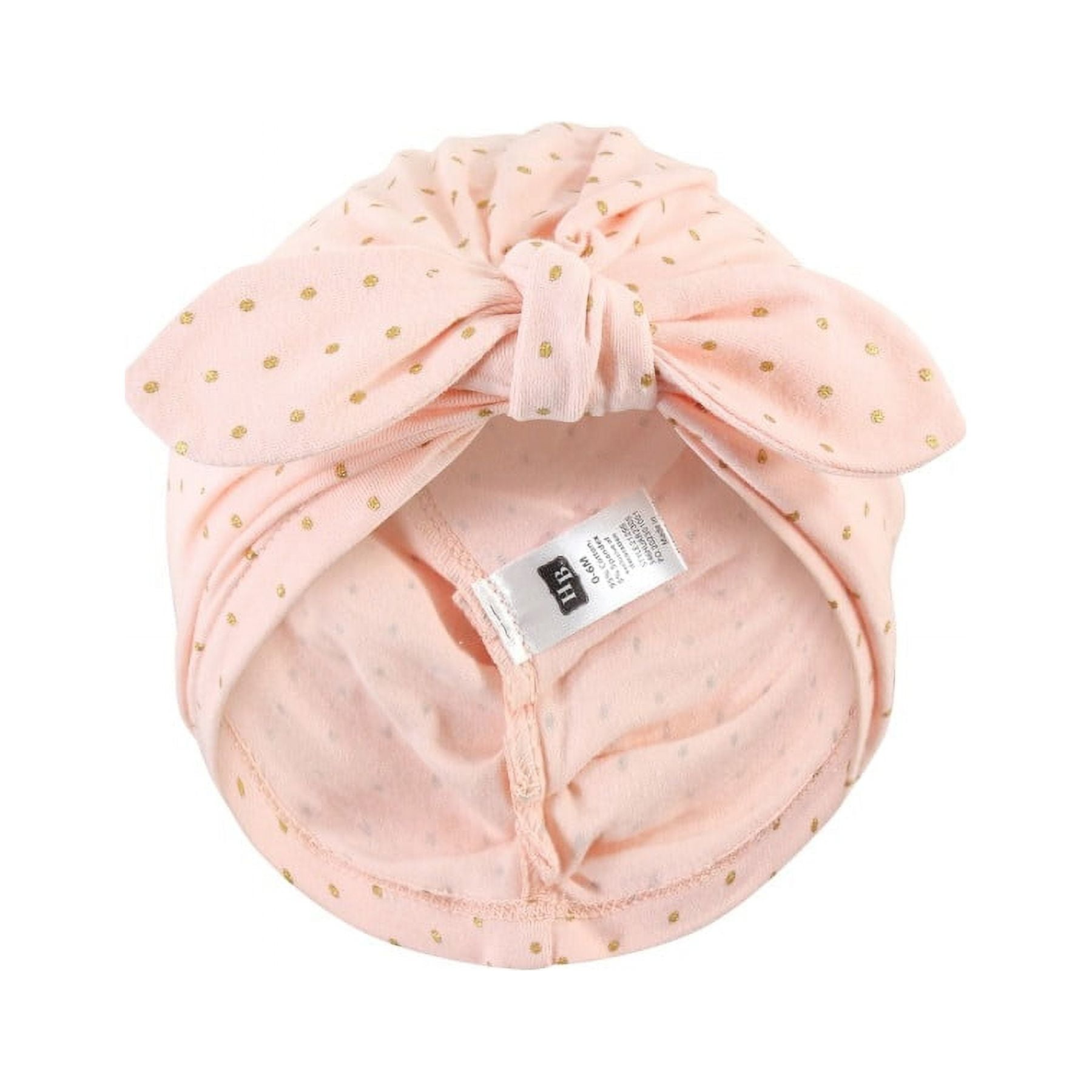 Hudson Baby Baby Girl Turban Cotton Headwraps, Pink Feather