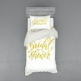 thumbnail image 1 of Ambesonne Yellow Bedding Set 3 Pcs, Bride Party Lettering, Twin XL, Yellow and White, 1 of 3