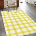 thumbnail image 2 of Farmhouse Farm 4x6 Area Rugs for Living Room, Minimalism Yellow Buffalo Check Plaid Holiday Theme Non Slip Floor Mat Washable Low-Profile Indoor Carpet for Bedroom, Dining Room, Bathroom, 2 of 9