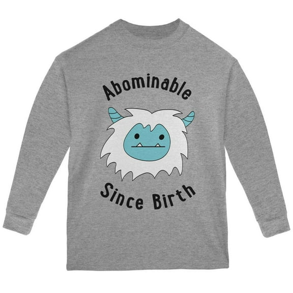 Christmas Abominable Since Birth Yeti Sport Grey Youth Long Sleeve T-Shirt - Youth Small