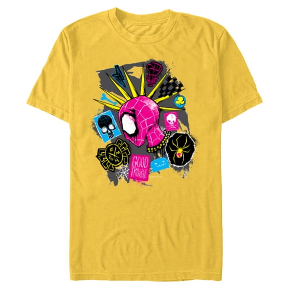 Marvel Spider-Man: Across the Spider-Verse Spider-Punk Head - Short Sleeve Blended T-Shirt for Adults - Customized-Yellow