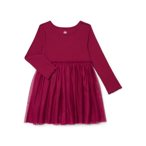 Wonder Nation Toddler Girls Tutu Dress with Long Sleeves, Sizes 12M-5T