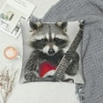 thumbnail image 2 of ONETECH Cute Raccoon Playing Guitar Decorative Throw Pillow Covers Pillows Case Square Cushion Cover Cases Pillowcase Sofa Home Decor for Couch Bed Patio Car, 2 of 5