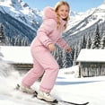 thumbnail image 2 of asjyhkr Boys Girls Snowsuit Puffer Rompers Kids Zip-Up Fleece Jacket Casual Skiing Fall Winter Thick Warm Bodysuit(3-4 Years,Pink), 2 of 6