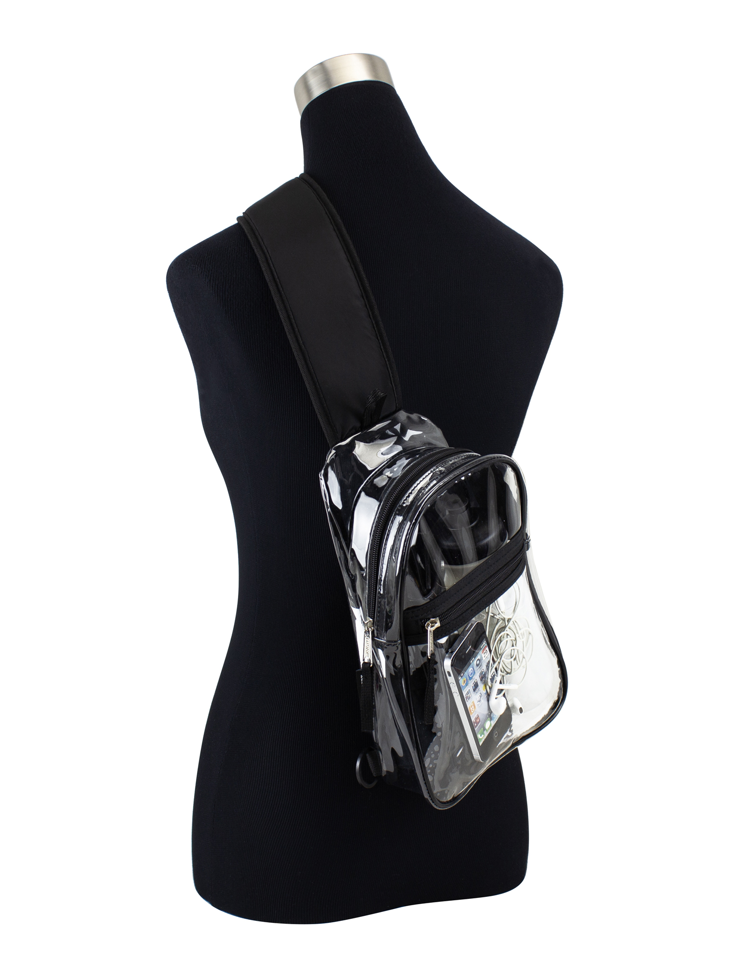 Eastsport Clear Sling Stadium Approved Bag, Black Trim photo 2