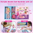 thumbnail image 7 of Mocoosy Wooden Magnetic Dress Up Dolls for Girls, 2 Magnet Dolls with Wood Case, Travel Game Airplane Car Road Trip Essential Toy On The Go Activity Set Easter Birthday Gift Girls 3 - 8 Year Old, 7 of 7