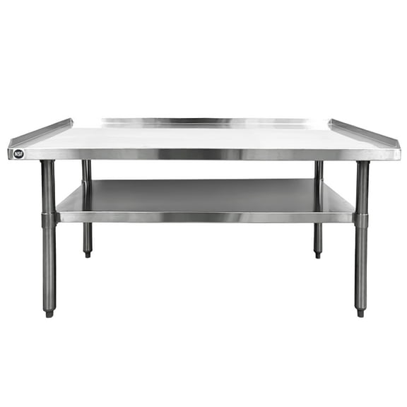 NSF 48 in. Work Table, Upturned Edge Stainless Steel Kitchen Utility Table, Stainless Steel Equipment Table, Commercial Heavy Duty Table NSF