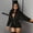 Black, variant on Puffer Playsuit Thick Romper With Zipper Casual Streetwear (L, Black)
