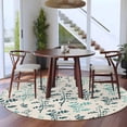 thumbnail image 3 of Teal Green Botanical Round Area Rug 5Ft Washable Circle Rugs for Living Room Bedroom, Rustic Country Spring Floral Summer Leaf Non-Slip Carpet Floor Mats Indoor Outdoor Carpet Runner Home Decor, 3 of 8
