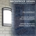 thumbnail image 3 of Luxrite LED Outdoor Wall Light, 10in Half Cylinder Wall Sconce, Aluminum, 5CCT 2700K-5000K, 15W, IP54, ETL 2 Pack, 3 of 7