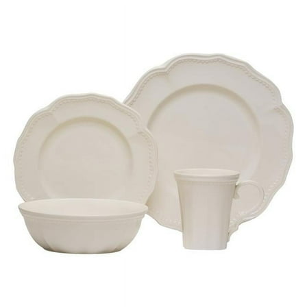 Classic White Dinner Set with Coupe Bowl - 16 Piece
