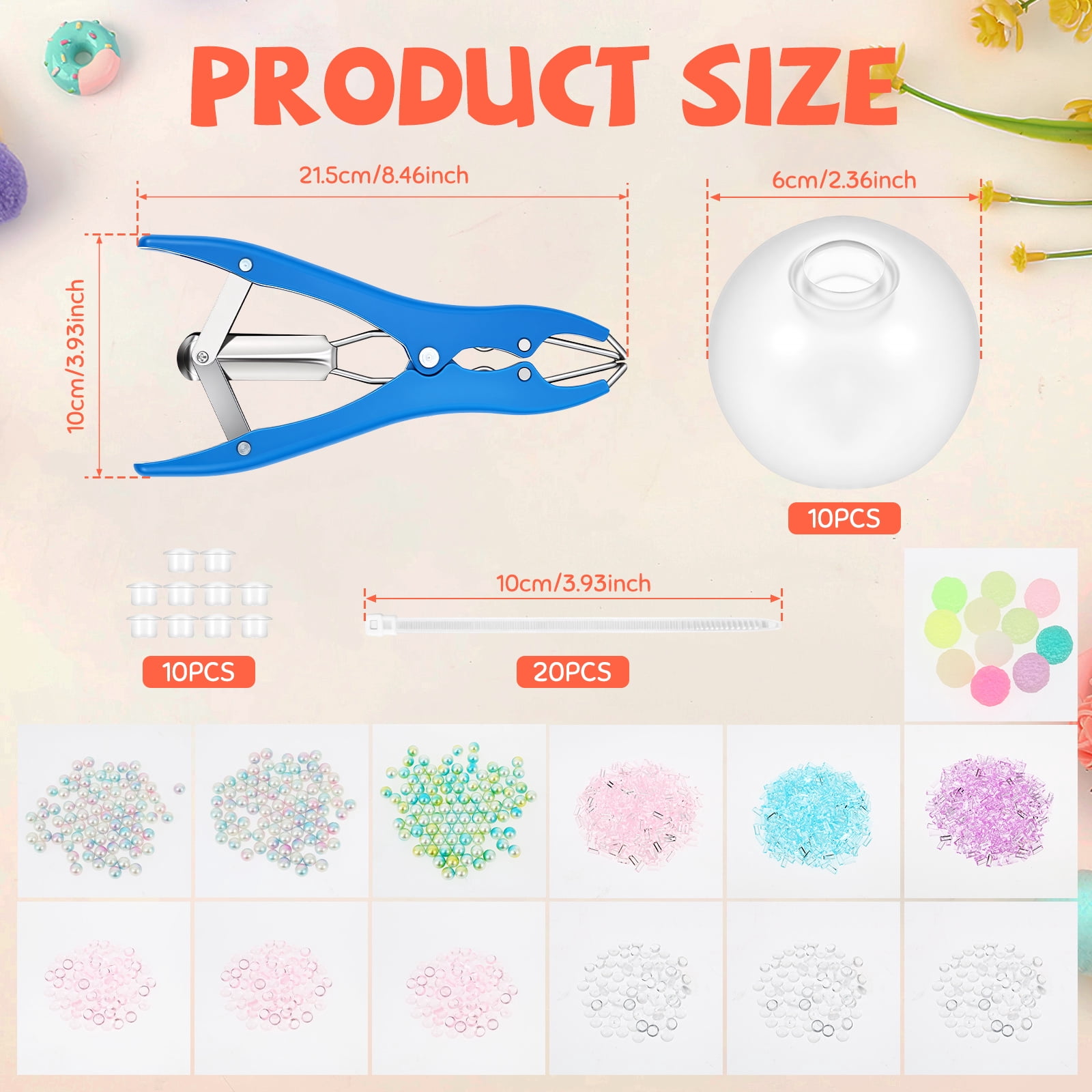 DIY Stress Ball Making Kit Complete Squishy Ball Maker Set with Expander Tool and Fillers for Handmade Squishy Toys