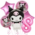 thumbnail image 3 of Lindo juego de vajilla desechable para fiesta de cumpleaños con temática de Kawali Kuromied, platos, servilletas y manteles para suministros de ducha para niños, 3 of 5