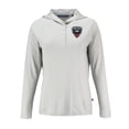 thumbnail image 2 of Women's-Cutter & Buck  Gray D.C. United Coastline Epic Comfort Eco Recycled Quarter-Snap Raglan Hoodie Top, 2 of 3
