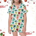 thumbnail image 2 of WEAIXIMIUNG Ensemble de Pyjama Décontracté pour Enfants Imprimé Col Boutonné Manches Courtes et Shorts 4-5 Ans, 2 of 4