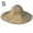 Diameter 37cm, variant on Natural Rush Straw Foldable Sun Hat with Wide Brim, Adjustable Chin Strap, S/L Sizes, 1 Piece