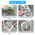 thumbnail image 6 of Teqhome 4inch 75pcs Disposable Shower Drain Hair Catcher Mesh Stickers Floor Drain Sticker Disposable Drain Filter Hair Trap Sticker, 6 of 9
