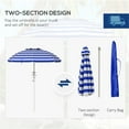 thumbnail image 5 of 5.7ft Heavy Duty High Wind Beach Umbrella Parasols, UV 40+ Protection Outdoor Sunshade Umbrella with Carry Bag, for Patio Garden Beach Pool Backyard (Stripe Blue), 5 of 8