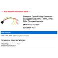 thumbnail image 2 of Computer Control Relay Connector - Compatible with 1993 - 1996, 1998 - 2004 Chrysler Concorde 1994 1995 1999 2000 2001 2002 2003, 2 of 2