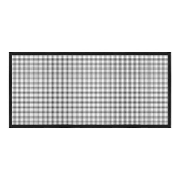 Malla de pantalla de ventana Uxcell, 24" x 59" Malla de fibra de vidrio DIY con marco negro y borde adhesivo de gancho y bucle